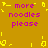 Yellow pixelated border surrounds a brown background with repeated purple text reading 'more noodles please' in four quadrants.