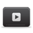 Pixelated grayscale icon of a dark rectangular device with rounded corners, featuring a central white square containing a black play triangle symbol.