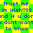Pixelated text on a green and yellow checkered background with repeating patterns.