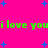 Bright pink background with scattered blue plus signs and repeated green text reading "i love youi love you" in two horizontal lines.