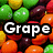 four showing colorful candy-like spheres with overlaid text reading "Grape Orange," "Grizzley," and "The flavor of a Rainbow!" in white pixelated font