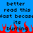 Blue background with black pixelated text reading 'better better read this read this fast becasfast becas its its burning burning' and red pixelated flames at the bottom.