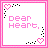 A 4x3 contact sheet of pixelated animated frames featuring pink-bordered white squares with heart motifs and text phrases like "dear Heart," "I met a BOY Today," and repeated "Shatter" in alternating black/pink fonts, arranged left-to-right top-to-bottom.