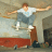 Animated sequence showing a skateboarder performing tricks on a ramp with text "i live to skate" in stylized font against light blue background.