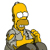 Pixelated character with yellow skin, white eyes, and brown stubble wears gray shirt with yellow cross symbol on chest.