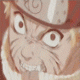 Animated sequence of a character's face with shifting expressions, wearing a headband and light-colored hair.
