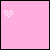 Pixelated pink background with white heart symbols and black text 'love!' appearing in sequence.