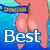 Four- of pixelated cartoon characters with overlaid text: 'Best', 'Friends', and 'Forver' in blue or white lettering