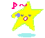 Four yellow star-shaped characters with closed eyes and pink mouths, each in a different pose with musical notes or sound effects around them on a gray background.