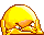 Pixelated yellow-orange character with orange accents, displaying multiple angry expressions