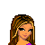Pixel art featuring a character with long brown hair and purple top, multiple heart symbols in white and dark blue, and repeated text 'Stacey' on pink background.