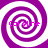 Four identical purple and white spiral patterns arranged in a , each containing the text 'Caroline' in pink pixelated font