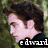 A pixelated collage of four distinct scenes featuring characters from Twilight, including a pink exclamation mark on a solid background.