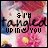 Animated icon with pink floral background, black text 'I'M ANGRY UPIN YOU', and a small heart symbol changing color across frames.