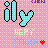 Pixelated icon with light blue 'i' and 'y' letters, green 'VERY', purple 'Much', red heart on pink checkered background.