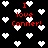 Black background with white pixelated hearts and red text reading "I love Conner!" scattered across the image.