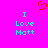A bright pink background displays two identical cyan text blocks reading "I Love Matt" with a red pixelated heart above them.