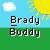 Pixel art of 6356 distinct character head icons with varying hair colors and styles, displayed under a 'Brady Buddy' header on blue background