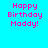 Pixelated birthday message with pink text on cyan background, featuring purple bars in different positions across four views.