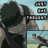Animated sequence of a character with black hair and a white headband, showing facial expressions and a smaller inset of the character running on a field.