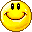 A 5x5 grid of pixelated yellow smiley face icons with varying expressions and mouth shapes, displayed on a gray background.