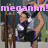 Pixelated image of two figures embracing with pink text reading 'megann!' above them against a blurred background.