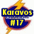 Pixelated icon with yellow text 'Karavos' and '#17' on blue banners over a star-shaped background.