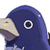 Pixelated blue bird-like character with large eye and beak, cropped to show partial head against white background.