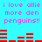 Pixelated cyan background with pink text reading "i love allie more den penguins!!" and red horizontal bar patterns in two