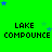 Green background with repeated text "LAKE COMPOUNCE" and scattered blue stars in a pattern