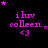 Purple text 'iluv colleen <3' on black background with pink stars, animated star positions across frames.