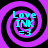 Four identical purple and black spiral patterns with cyan text reading 'Love INK =3' arranged in a