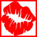 Red lips with white highlights on a white background, next to green with 'Kiss Me Im SICILIAN' text in pixelated font