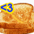 Grilled cheese sandwich slices with blue text overlays on yellow backgrounds, arranged in a with partial text visible