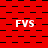 Red background with black checkered and dashed patterns, repeated white 'FVS' text in three