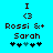 Two identical pixel art buddy icons side-by-side on a bright cyan background, each displaying text and symbols with a single animated symbol change.