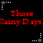 Red text 'Those Rainy Days' repeats across a black background with white and gray star-shaped icons that shift position.