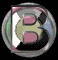 Animated circular icon with a central stylized 'B' surrounded by rotating colored segments in pink, green, blue, black, and white.