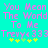Pixelated text and symbols on a cyan background with pink and yellow elements.