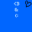 Blue background with white pixelated symbols and a black heart symbol in the center.