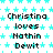 Static image with cyan star pattern background and repeated text "Christina loves Nathan Dewit" in black pixelated font across three