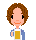 A 6-frame animated contact sheet of a pixel-art character with brown curly hair holding a beer mug, showing varying facial expressions and hand positions across frames.