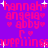Pixelated text and symbols on a purple background with animated white sparkles.
