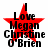 Red star with black text "I Love Megan Christine O'Brien" over white background, four identical frames showing static image.