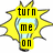 Pixelated yellow lightbulb with radiating spikes, black text 'turn me on' in three segments across the bulb.