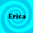 Four identical blue spiral backgrounds with the name 'Erica' in black text centered on each, arranged in a pattern