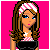 Animated contact sheet of a pixel-art character with brown hair and pink-and-white headband against bright pink background, showing facial expression changes across frames including winking and smiling, with text panels reading "smile!", "It helps you", and "get your way!".