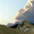 Animated sequence of mountain landscape with shifting cloud formations and changing sky tones