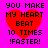 A static pixel art image with a bright pink background, red heart shape, and black text reading "YOU MAKE MY HEART BEAT 10 TIMES !FASTER!".