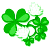 Green four-leaf clovers on white background with green text 'Original Icons .com' on dark green background.